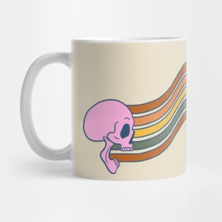 Skull Retro Rainbow Stripe Mug